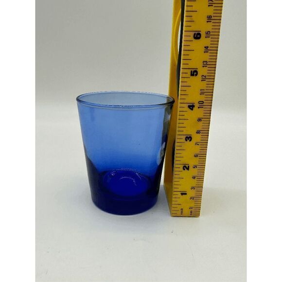 Luminarc Arococ Cobalt Blue Drinking Glasses Weighted Bottom Set of 2 - France - Picture 3 of 8